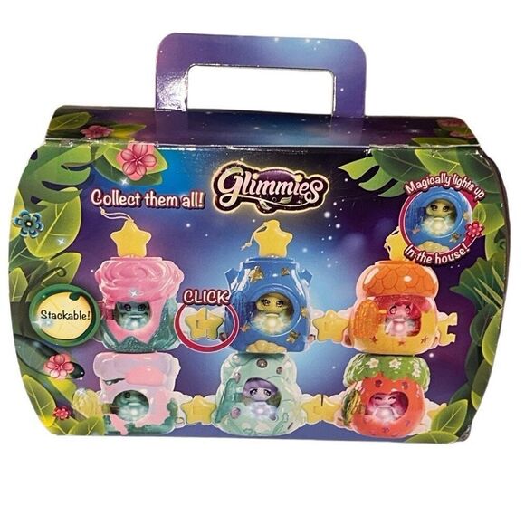 Glimmies Purple With Pink Glimmie Glimhouse Magically Lights Up Toy Kids Size 5" - Picture 2 of 10